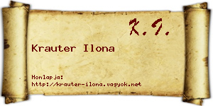 Krauter Ilona névjegykártya